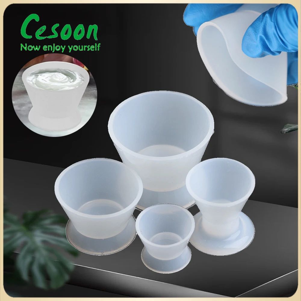 4Pcs/Set Dental Self-solidifying Cups Silicone Mixing Bowl