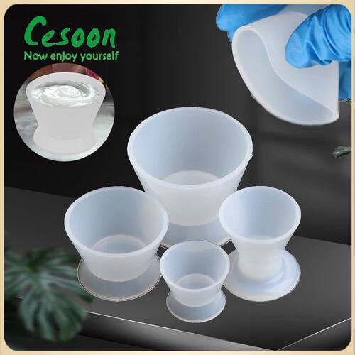 4Pcs/Set Dental Self-solidifying Cups Silicone Mixing Bowl