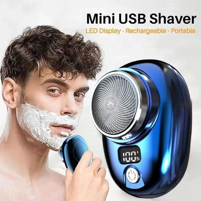 Mini maquinilla de afeitar eléctrica para hombre, afeitador
