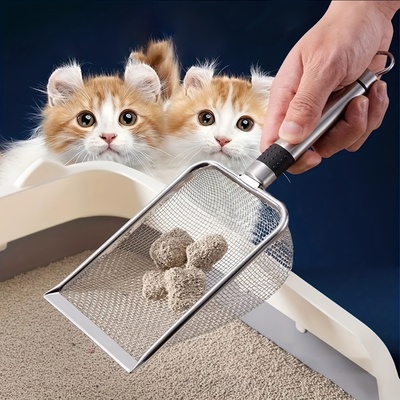 Stainless Steel Fine Mesh Cat Litter Scoop Easy To Clean Non