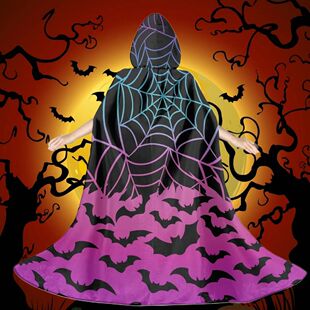 Capas com capuz de morcego de bruxa, mantos de teia de aranh
