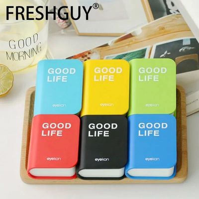 Reshguy-lente de contato, forma de livro, com espelho, cor,