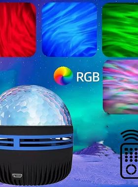 Luz LED del norte de la galaxia con patrón de agua, luz de