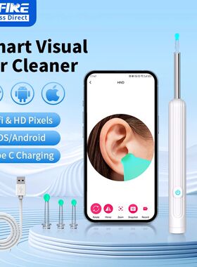 Smart Visual Ear Cleaner with Camera 1296P Ear Sticks USB C