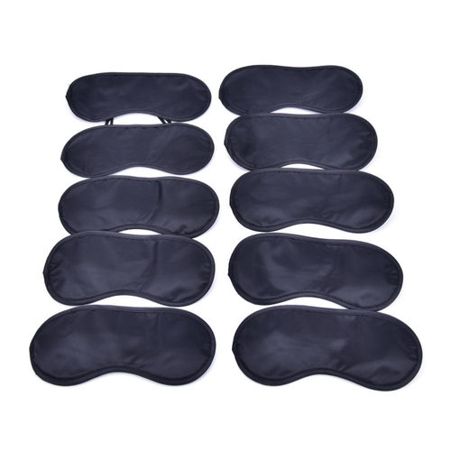 10pcs/lot Travel Sleeping Eye Mask Black Shade Blindfold Eye