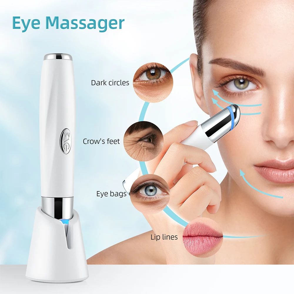 Massageador de olhos aquecido para massagem ocular e labial,