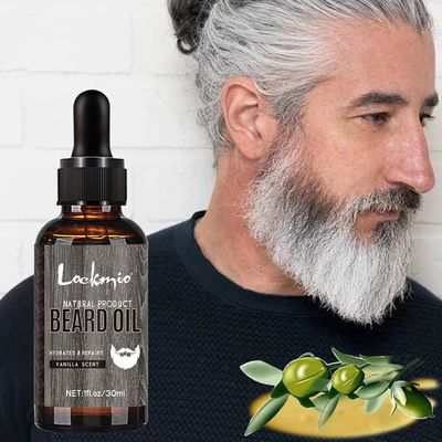 LOCKMO-óleo de barba natural para homens, perfume baunilha,
