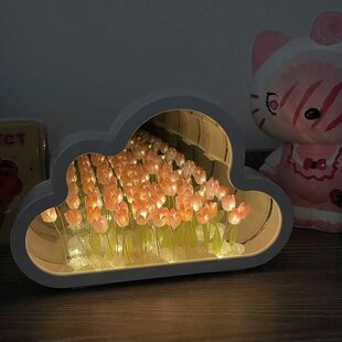 Tulipán nube mar de flores luz nocturna luz creativa atmós