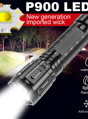 Portátil LED USB recarregável lanterna de bolso, tocha imp