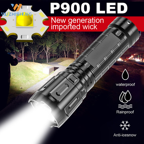 Portátil LED USB recarregável lanterna de bolso, tocha imp