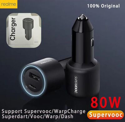 Cargador de coche Supervooc, Realme de 80w, 65w, Cable Usb t