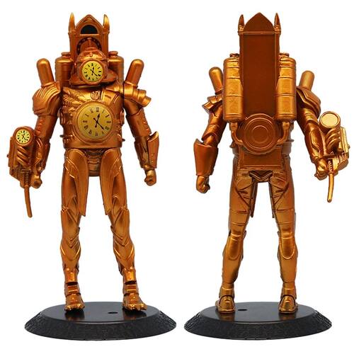 17cm Skibidi Toilet Anime Figure Gold Titan Clock Man Action