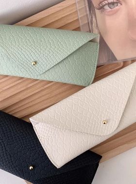 PU couro Snakeskin padr?o óculos caso, leve óculos de sol