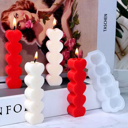 5 Amor Silicone cola molde, DIY vela produ??o decora??o, nov