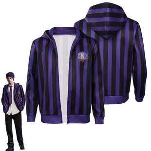 Quarta-feira addams xavier thorpe cosplay traje com capuz ca