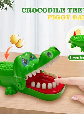 Crocodile Piggy Bank for Kids, Dedos mordidas, Dentes seguro