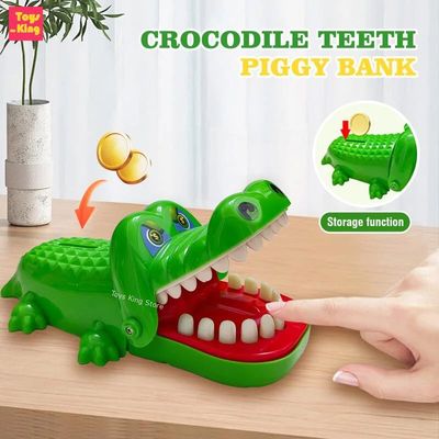 Crocodile Piggy Bank for Kids, Dedos mordidas, Dentes seguro