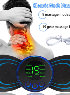 EMS Dezenas Pesco?o Massageador, Mini Pulso Elétrico, Costa