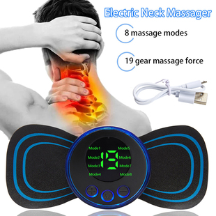 EMS Dezenas Pesco?o Massageador, Mini Pulso Elétrico, Costa