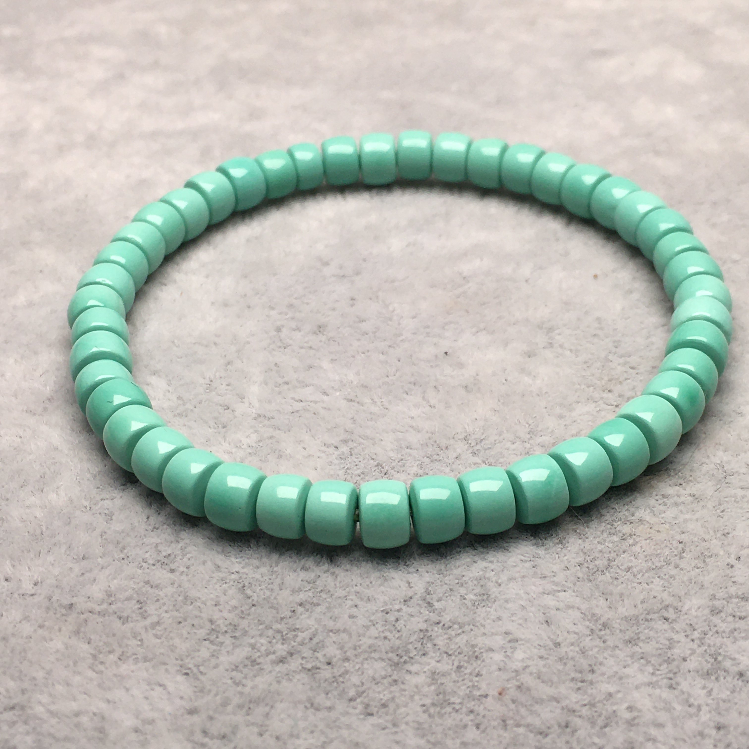 绿松石圆珠老型直切手链DIY配件精工珠子手工串珠材料