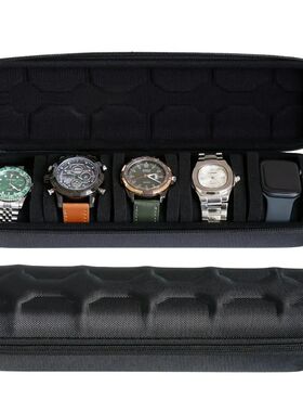 5 Slots Hard Watch Travel Case, Watch Display Storage Box, L