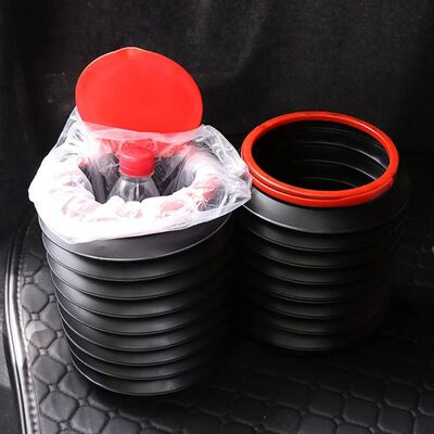 Foldable Car Garbage Can 4L Retractable Car Trash Can Handle