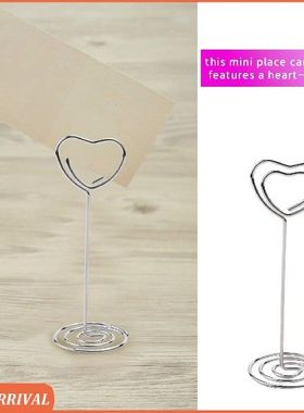 Emption!30 Pcs Card Holder Heart Shape Table Picture Stand