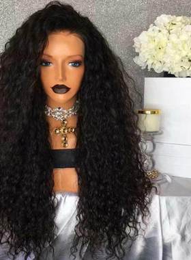 Brazilian Lace Front Afro Curly Human Hair Wig Women小卷长发