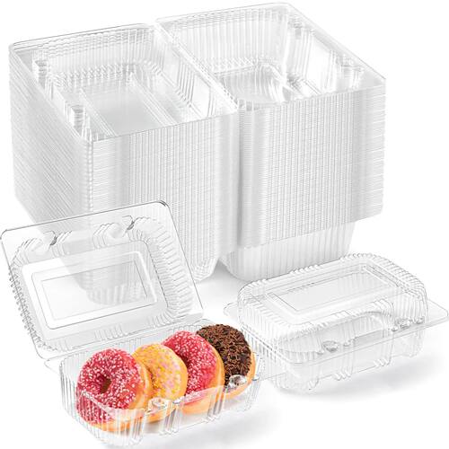 50 Pcs Multi-Purpose Clear Plastic Boxes - Disposable Contai