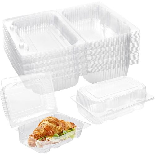 50 Pcs Disposable Clear Plastic Food Containers - Thickened