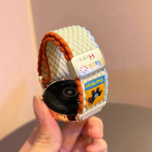 礼貌马适用oppowatch3/X3/2/4/3pro表带尼龙编织高级OPPOx2mini女