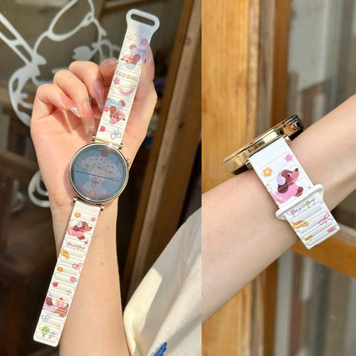 音乐小狗磁吸适用小米watchS5/S4表带Watch5高级创意Color2硅胶带