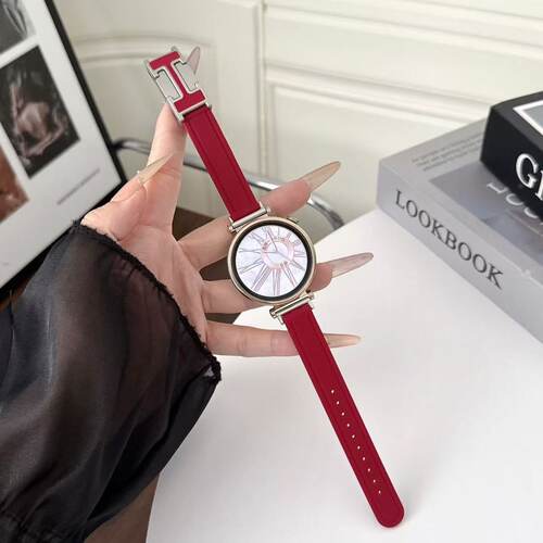 酒红色适用oppoX3mini表带磁吸watchX3/4proH扣细款硅胶x2女腕带