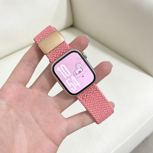 适用苹果手表表带iWatch11尼龙编织applewatch10磁吸S9夏新款S8女