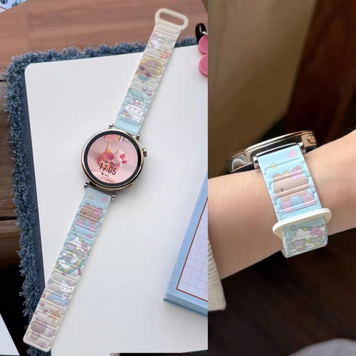 卡通kt猫磁吸适用小米watchS5/S4表带Watch5高级创意Color2硅胶带