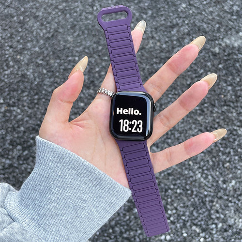 【斜切款】适用苹果手表iWatch11表带S10简约S9硅胶磁吸腕带s12女