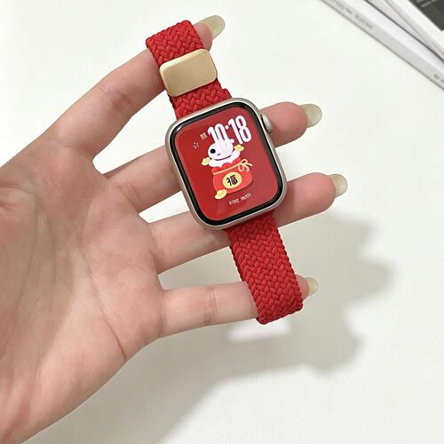 适用于iwatch11苹果手表watch10表带s9尼龙编织磁吸细款运动透气