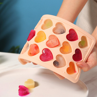 21-cell Silicone Ice Cube Mold Heart Shape Ice Tray Househol