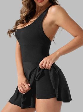 Golf tennis dress jumpsuit, running sports anti glare yoga