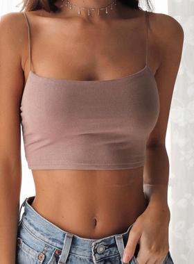 Sexy Tank Top Black Halter Crop Tops Women Summer Camis Back