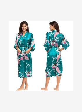 Silk Kimono Robe Bathrobe Women Satin Robe Silk Robes Night