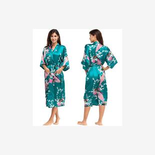 Silk Kimono Robe Bathrobe Women Satin Robe Silk Robes Night