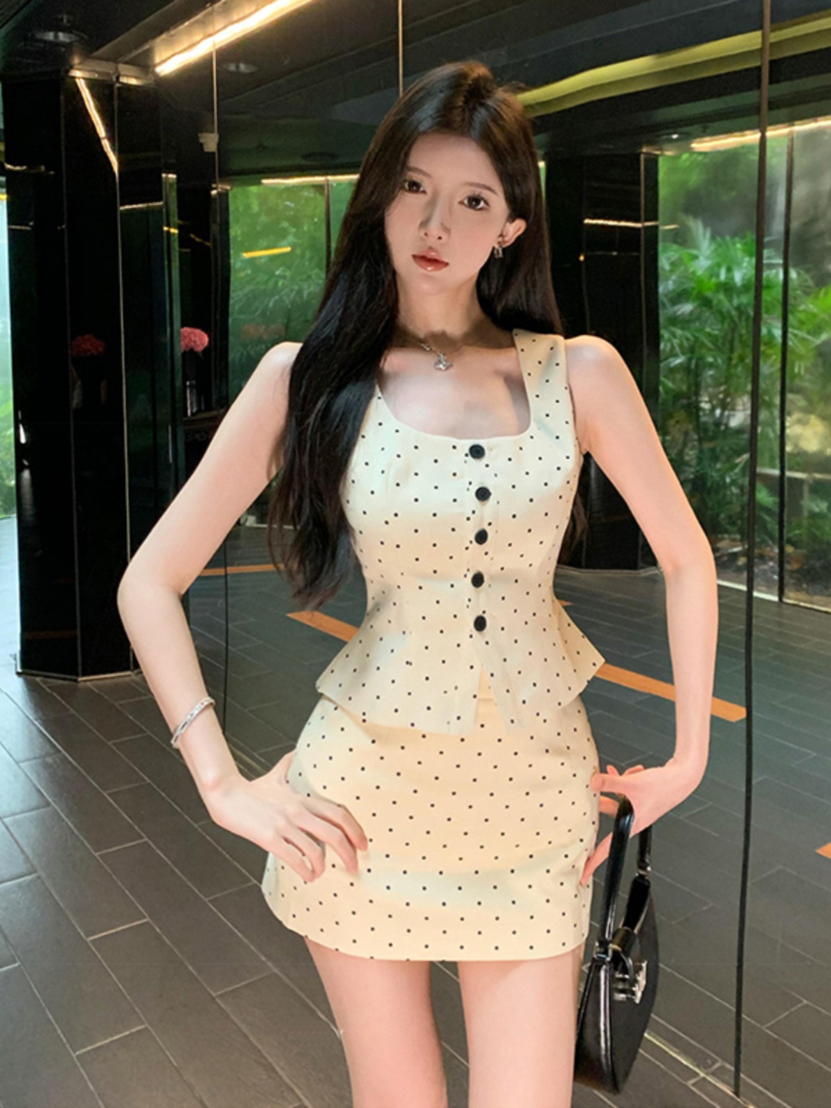 夏季女辣妹甜辣高冷御姐小香风高级感气质名媛连衣裙子a又飒套装