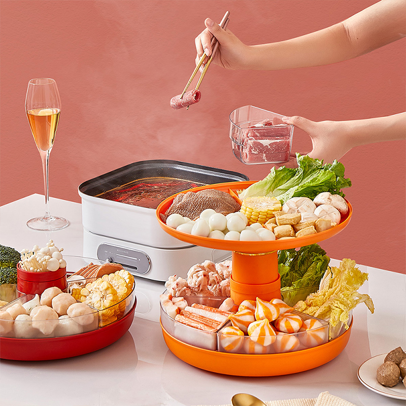 家之物语可旋转火锅备菜盘