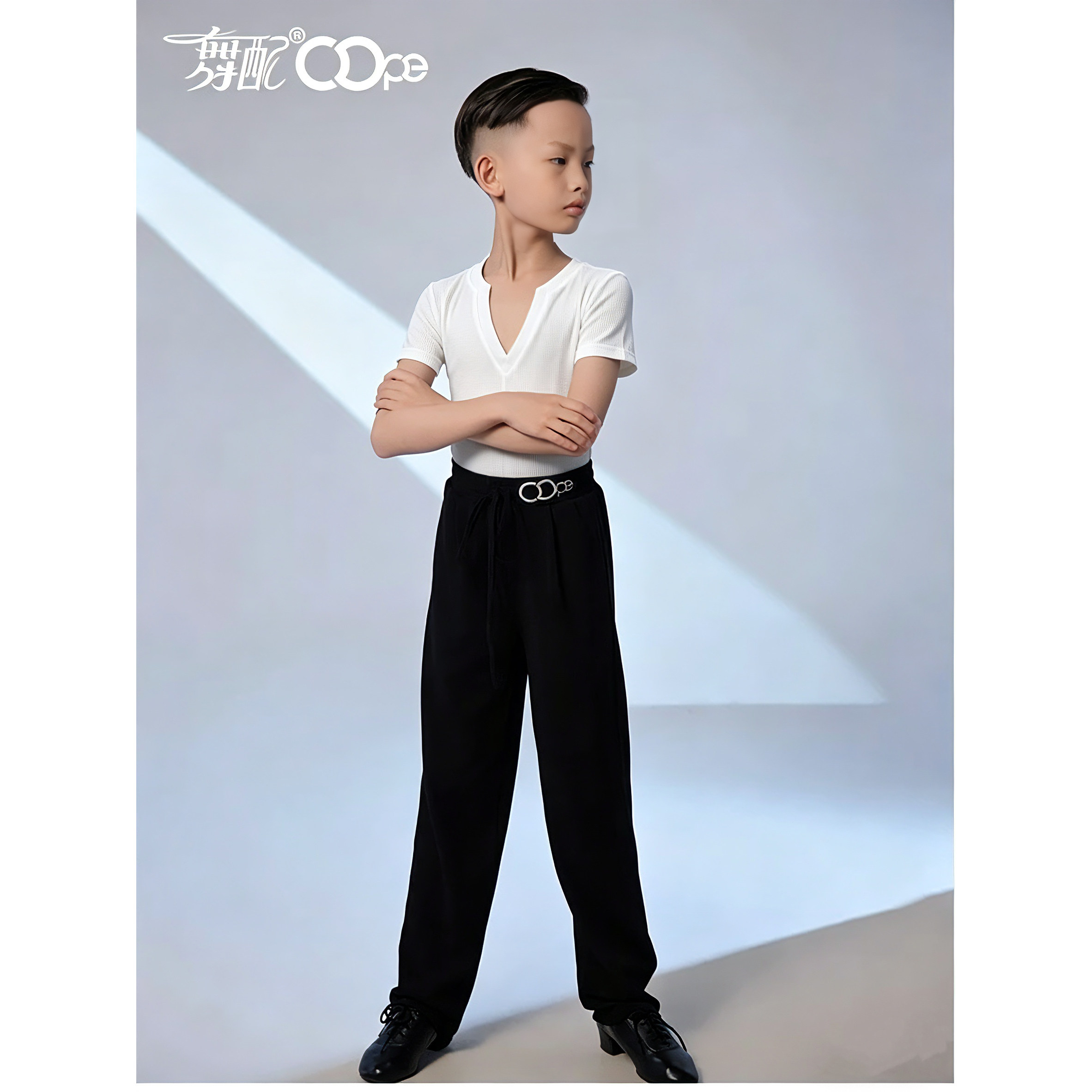 拉丁舞练功服男oope舞配舞服2026新款套装儿童演出服男童舞蹈服