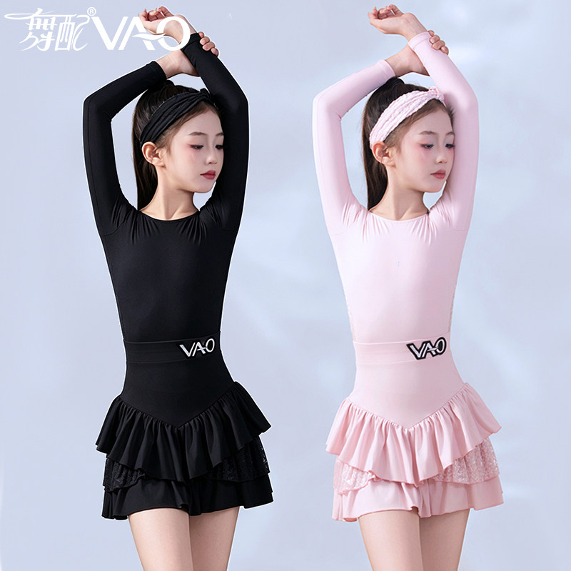 舞配女童拉丁长袖练功服新款图片
