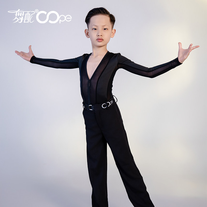 oope舞配男V领拉丁舞服练功服