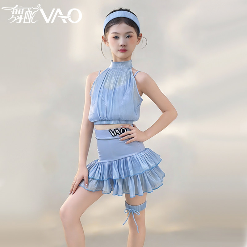 舞配女童拉丁挂脖练功服新款