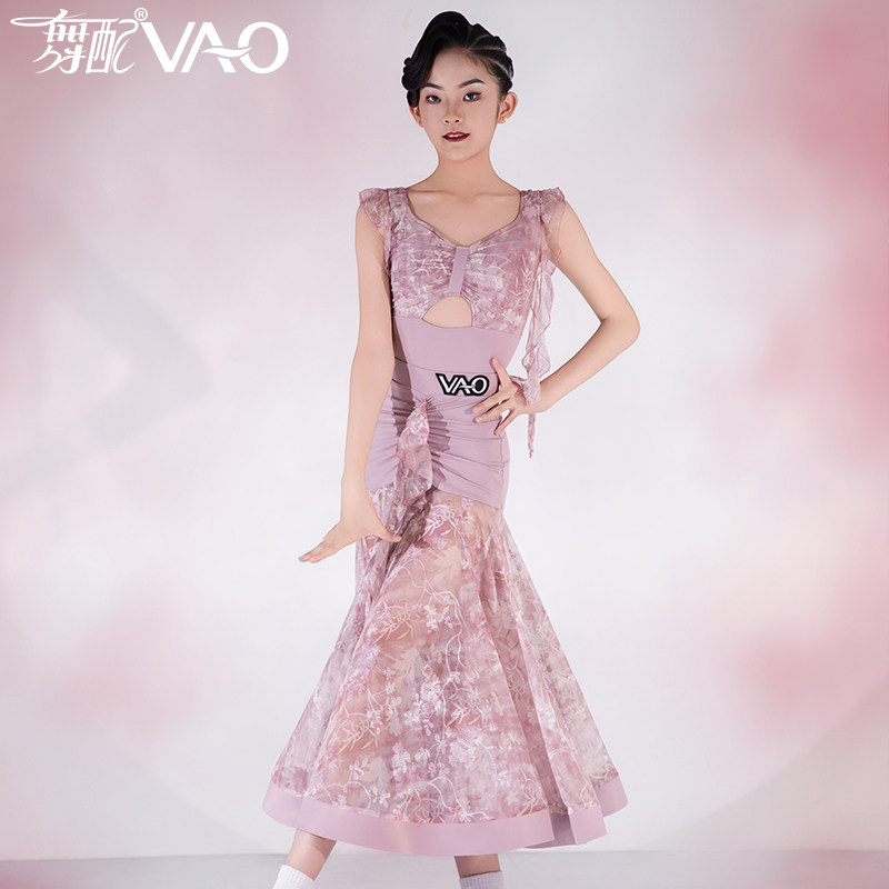 拉丁舞服女童VAO舞配舞服表演服拉丁舞练功服夏季新款摩登裙TJ