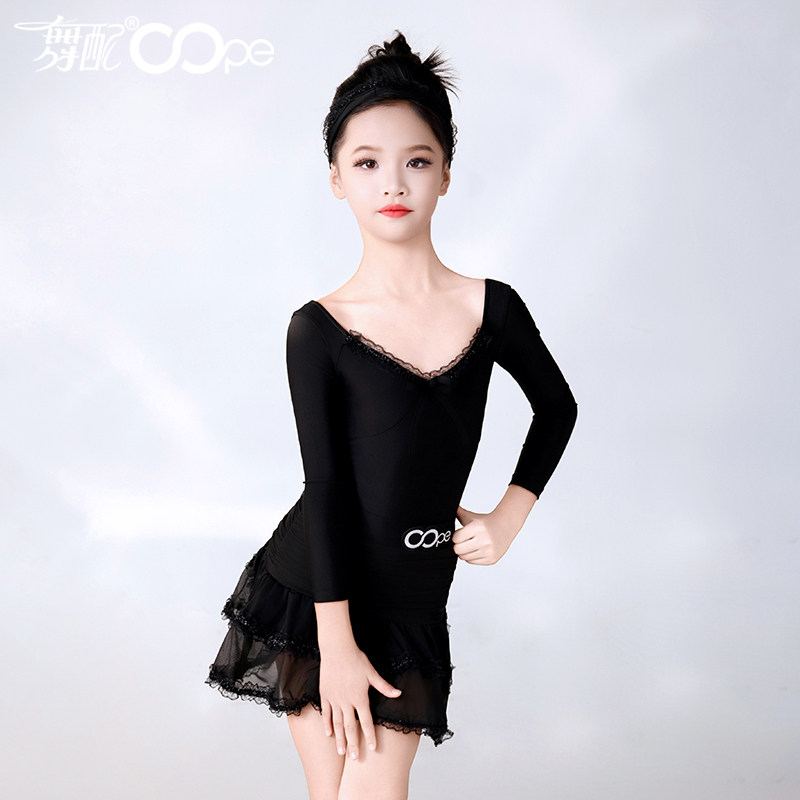 舞配女童拉丁长袖显瘦练功服图片